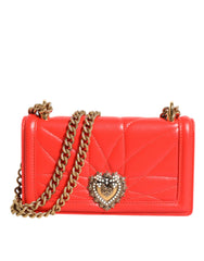 Dolce & Gabbana Red Leather Quilted Devotion Crossbody Phone Cover Bag -   -  Dolce & Gabbana.