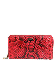 Dolce & Gabbana Red Exotic Leather Zip Around Continental Clutch Wallet -   -  Dolce & Gabbana.