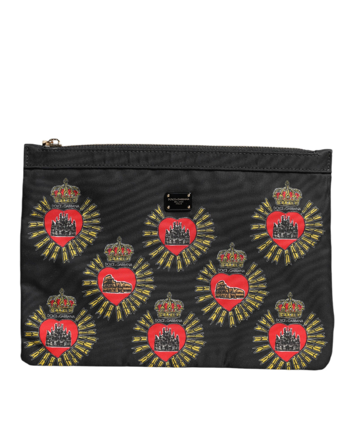 Dolce & Gabbana Black Red Nylon Sacred Heart Clutch Pouch Bag -   -  Dolce & Gabbana.