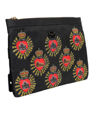 Dolce & Gabbana Black Red Nylon Sacred Heart Clutch Pouch Bag -   -  Dolce & Gabbana.