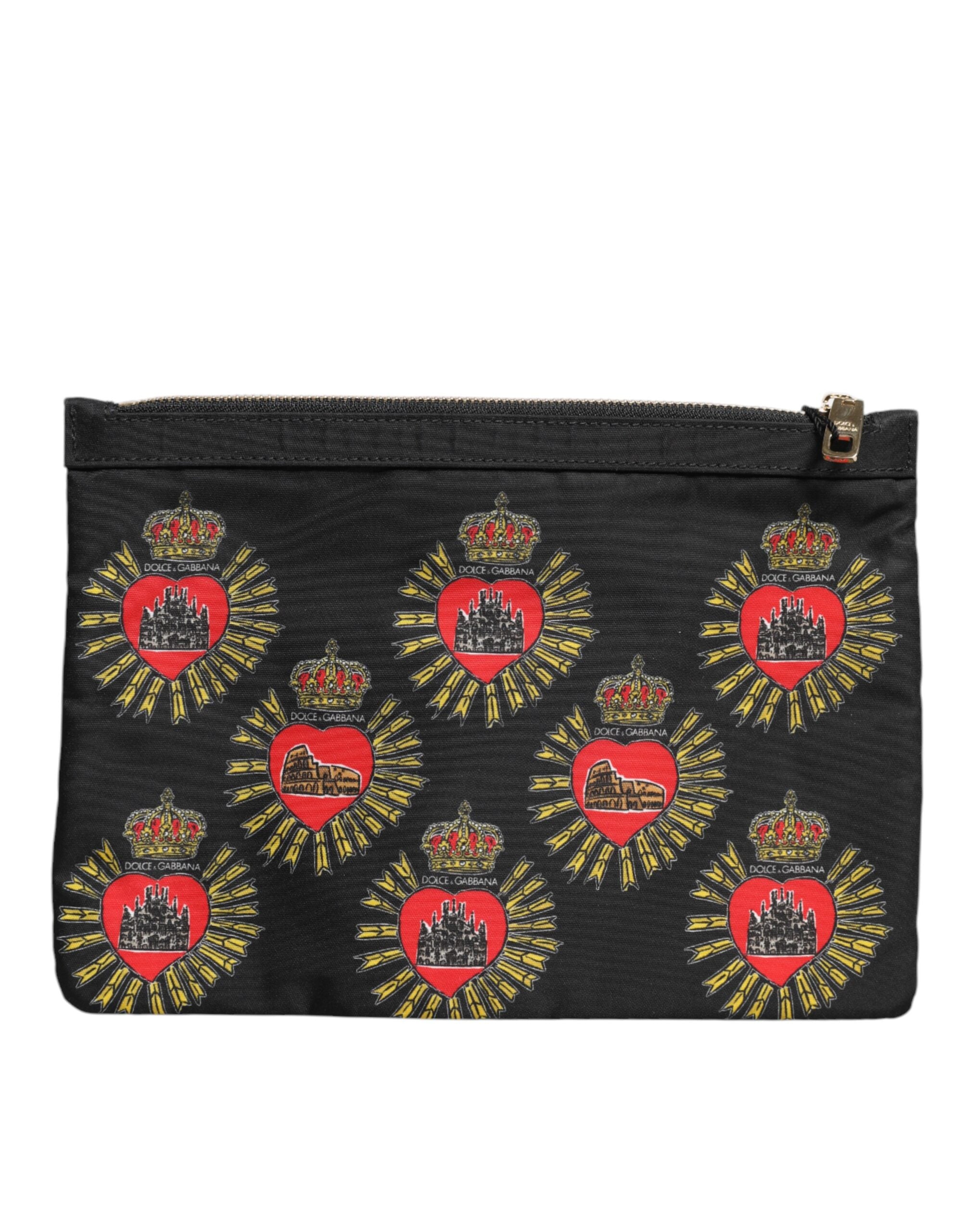 Dolce & Gabbana Black Red Nylon Sacred Heart Clutch Pouch Bag -   -  Dolce & Gabbana. Dolce & Gabbana Black Red Nylon Sacred Heart Clutch Pouch Bag -   -  Dolce & Gabbana.