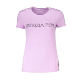 Patrizia Pepe Purple Rhinestone Crew Neck Tee -   -  Patrizia Pepe.
