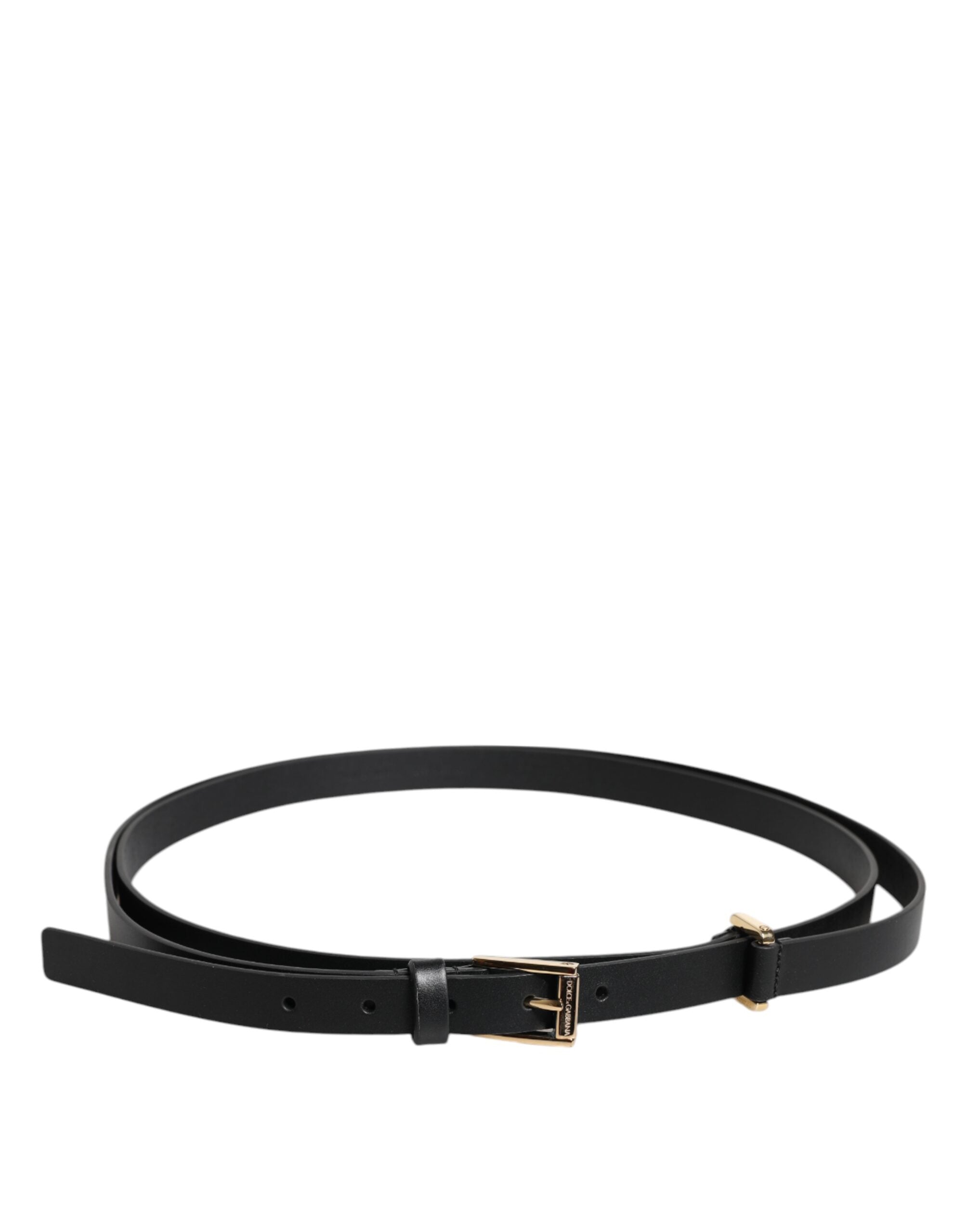 Dolce & Gabbana Black Calf Leather Gold Metal Buckle Belt -   -  Dolce & Gabbana. Dolce & Gabbana Black Calf Leather Gold Metal Buckle Belt -   -  Dolce & Gabbana.