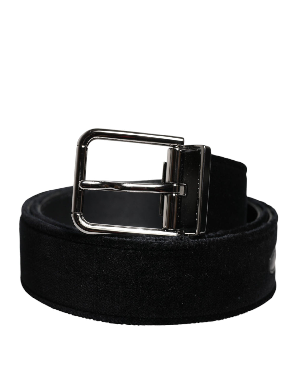 Dolce & Gabbana Black Cotton Silver Tone Metal Buckle Belt -   -  Dolce & Gabbana.