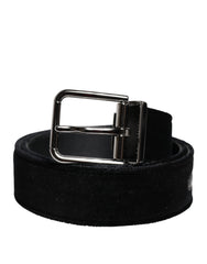 Dolce & Gabbana Black Cotton Silver Tone Metal Buckle Belt -   -  Dolce & Gabbana.