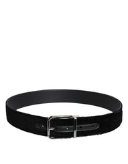 Dolce & Gabbana Black Cotton Silver Tone Metal Buckle Belt -   -  Dolce & Gabbana.