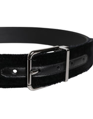 Dolce & Gabbana Black Cotton Silver Tone Metal Buckle Belt -   -  Dolce & Gabbana.
