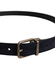 Dolce & Gabbana Black Goat Leather Metal Buckle Classic Belt -   -  Dolce & Gabbana.