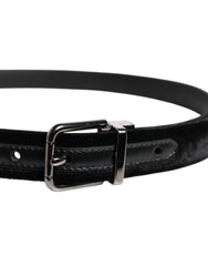 Dolce & Gabbana Black Leather Metal Buckle Classic Belt -   -  Dolce & Gabbana.
