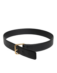 Dolce & Gabbana Black Leather Metal Buckle Classic Belt -   -  Dolce & Gabbana.
