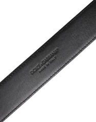 Dolce & Gabbana Black Leather Metal Buckle Classic Belt -   -  Dolce & Gabbana.