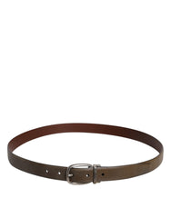 Dolce & Gabbana Brown Leather Classic Metal Logo Buckle Belt -   -  Dolce & Gabbana.