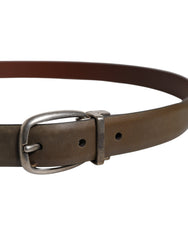 Dolce & Gabbana Brown Leather Classic Metal Logo Buckle Belt -   -  Dolce & Gabbana.