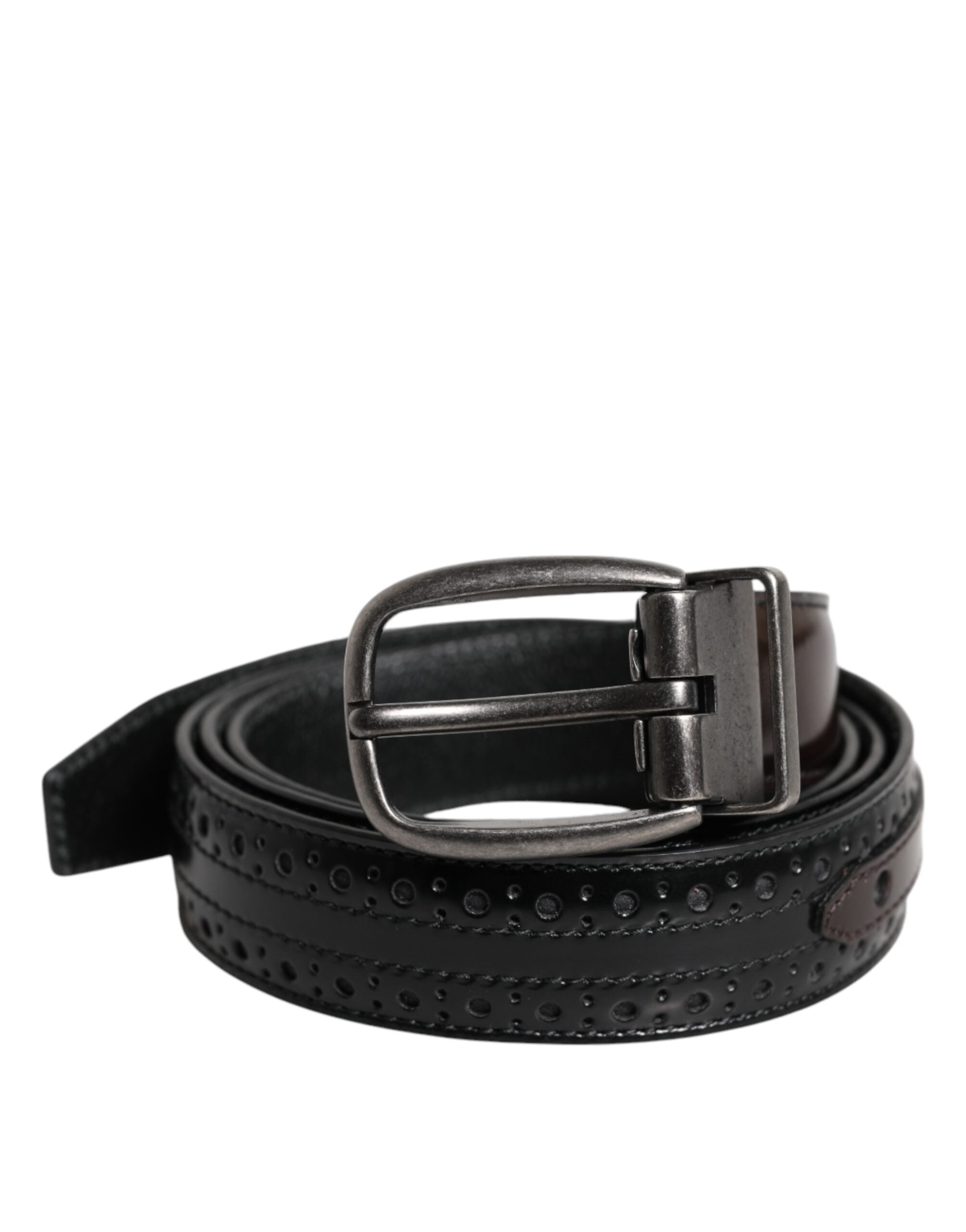 Dolce & Gabbana Black Brown Leather Classic Metal Buckle Belt -   -  Dolce & Gabbana. Dolce & Gabbana Black Brown Leather Classic Metal Buckle Belt -   -  Dolce & Gabbana.
