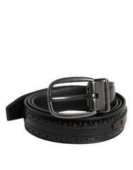 Dolce & Gabbana Black Brown Leather Classic Metal Buckle Belt -   -  Dolce & Gabbana.