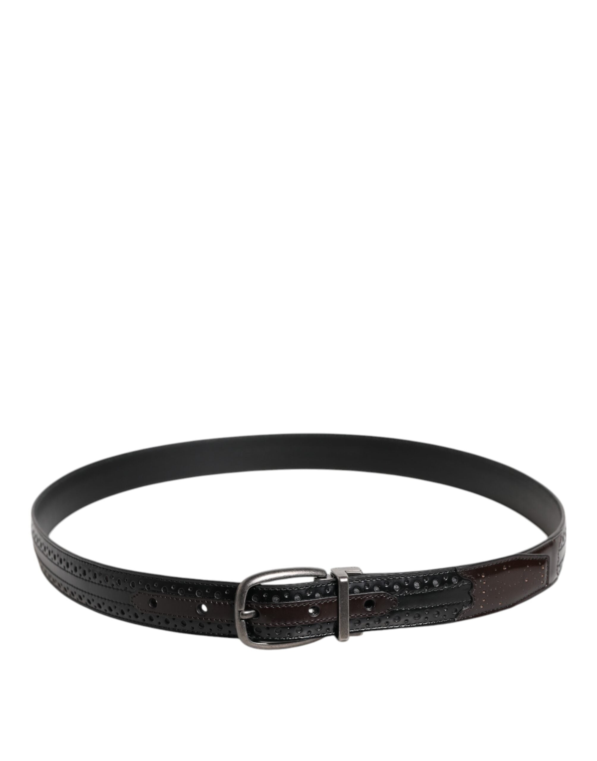 Dolce & Gabbana Black Brown Leather Classic Metal Buckle Belt -   -  Dolce & Gabbana. Dolce & Gabbana Black Brown Leather Classic Metal Buckle Belt -   -  Dolce & Gabbana.