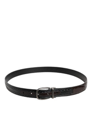 Dolce & Gabbana Black Brown Leather Classic Metal Buckle Belt -   -  Dolce & Gabbana.
