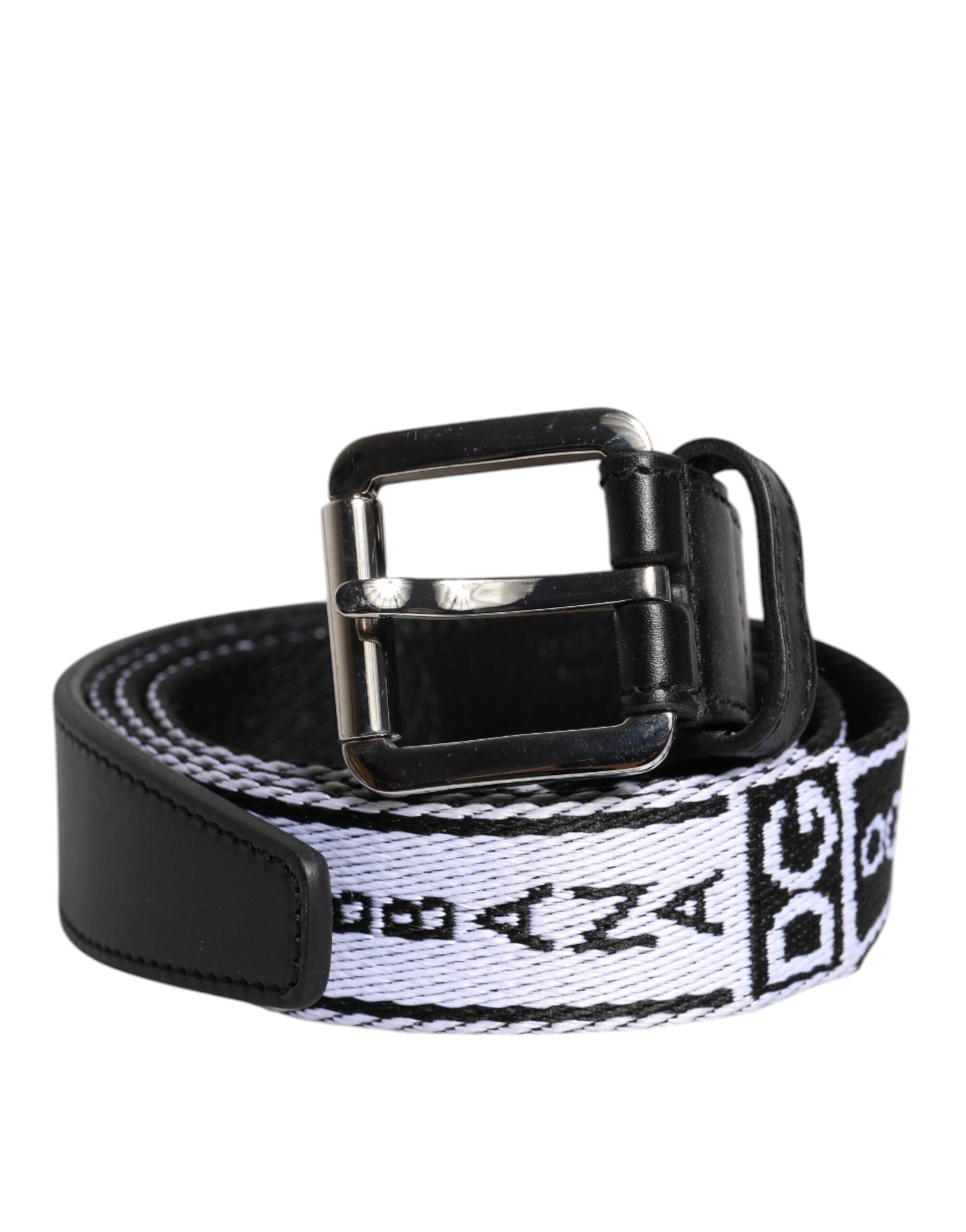 Dolce & Gabbana Black White Printed Metal Logo Buckle Belt -   -  Dolce & Gabbana. Dolce & Gabbana Black White Printed Metal Logo Buckle Belt -   -  Dolce & Gabbana.