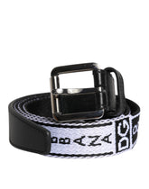 Dolce & Gabbana Black White Printed Metal Logo Buckle Belt -   -  Dolce & Gabbana.