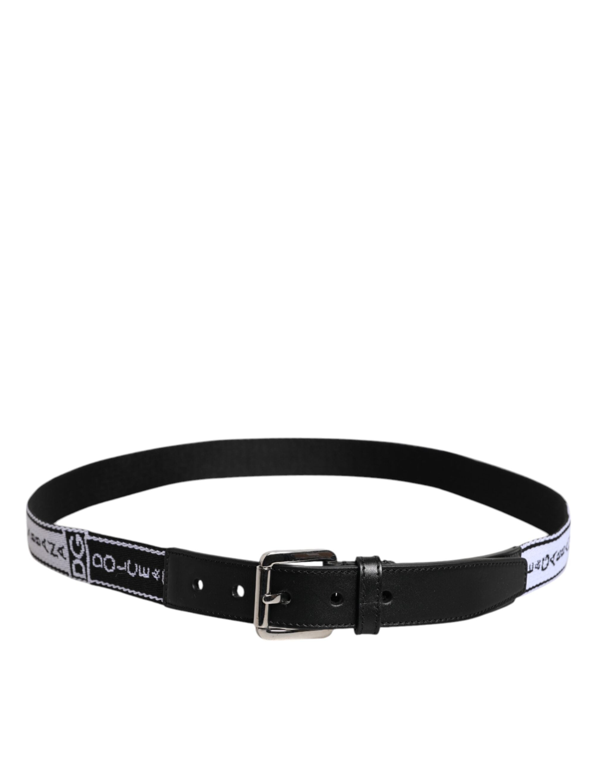 Dolce & Gabbana Black White Printed Metal Logo Buckle Belt -   -  Dolce & Gabbana. Dolce & Gabbana Black White Printed Metal Logo Buckle Belt -   -  Dolce & Gabbana.