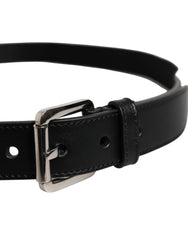 Dolce & Gabbana Black White Printed Metal Logo Buckle Belt -   -  Dolce & Gabbana.