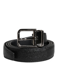 Dolce & Gabbana Black Calf Leather Classic Metal Buckle Belt -   -  Dolce & Gabbana.