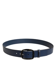 Dolce & Gabbana Blue Calf Leather Classic Metal Buckle Belt -   -  Dolce & Gabbana.