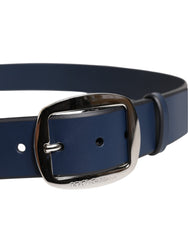Dolce & Gabbana Blue Calf Leather Classic Metal Buckle Belt -   -  Dolce & Gabbana.