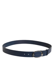 Dolce & Gabbana Blue Leather Classic Metal Logo Buckle Belt -   -  Dolce & Gabbana.
