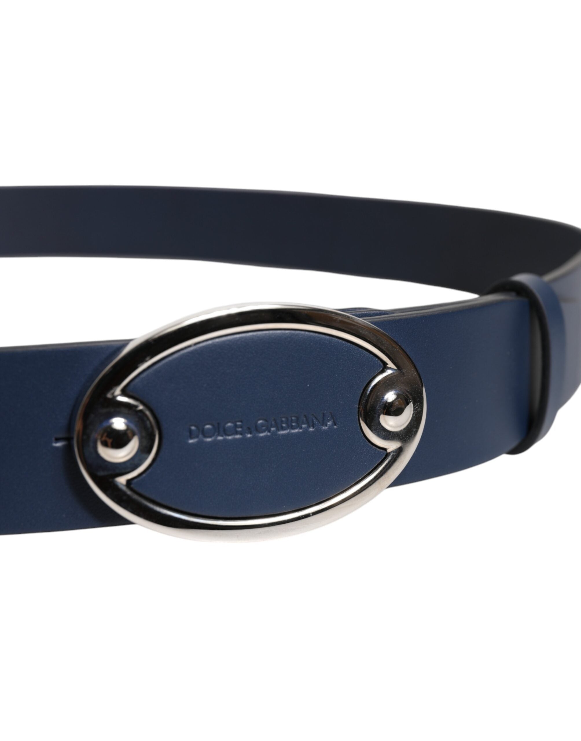 Dolce & Gabbana Blue Leather Classic Metal Logo Buckle Belt -   -  Dolce & Gabbana. Dolce & Gabbana Blue Leather Classic Metal Logo Buckle Belt -   -  Dolce & Gabbana.