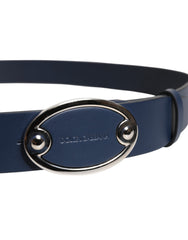 Dolce & Gabbana Blue Leather Classic Metal Logo Buckle Belt -   -  Dolce & Gabbana.
