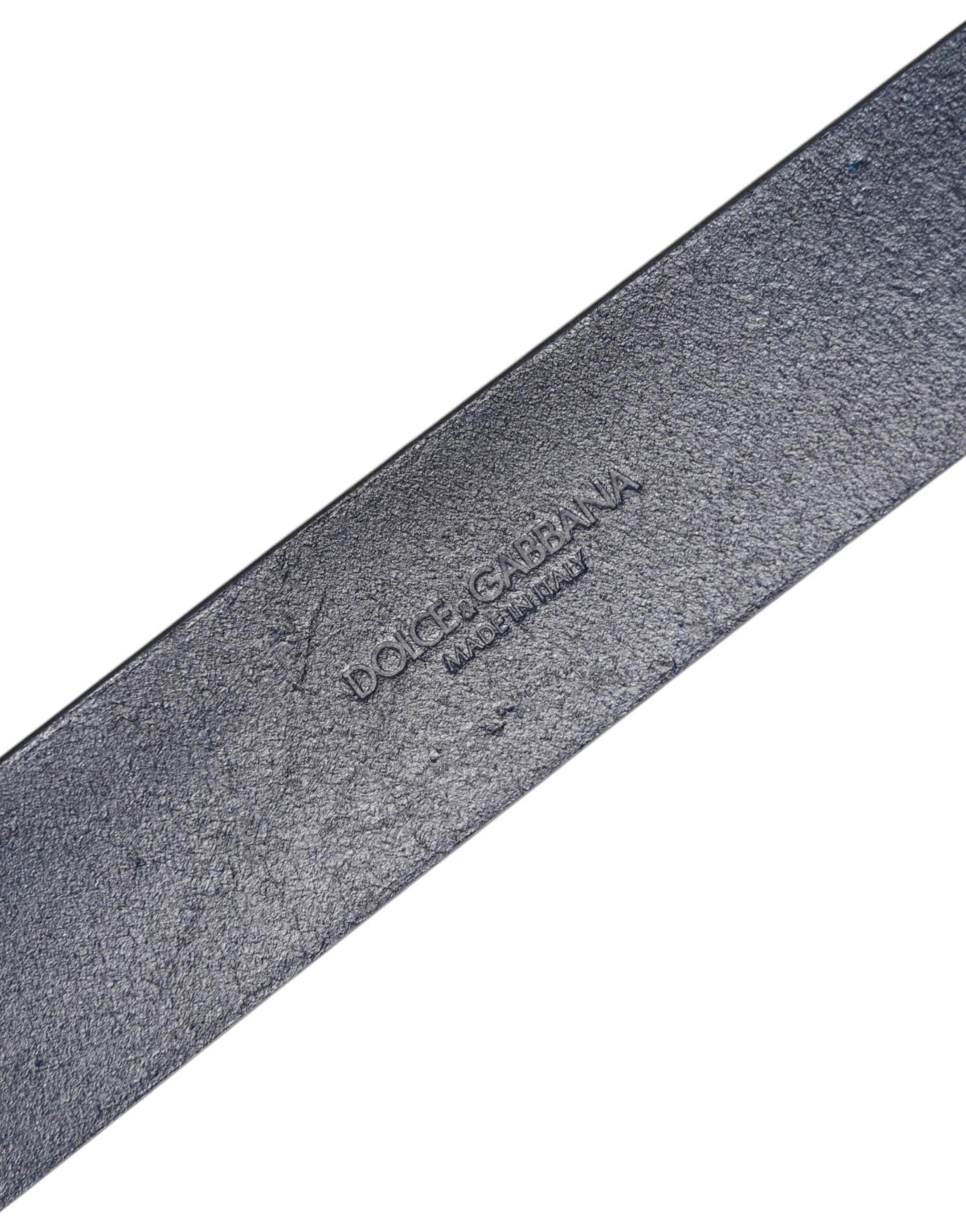 Dolce & Gabbana Blue Leather Classic Metal Logo Buckle Belt -   -  Dolce & Gabbana. Dolce & Gabbana Blue Leather Classic Metal Logo Buckle Belt -   -  Dolce & Gabbana.