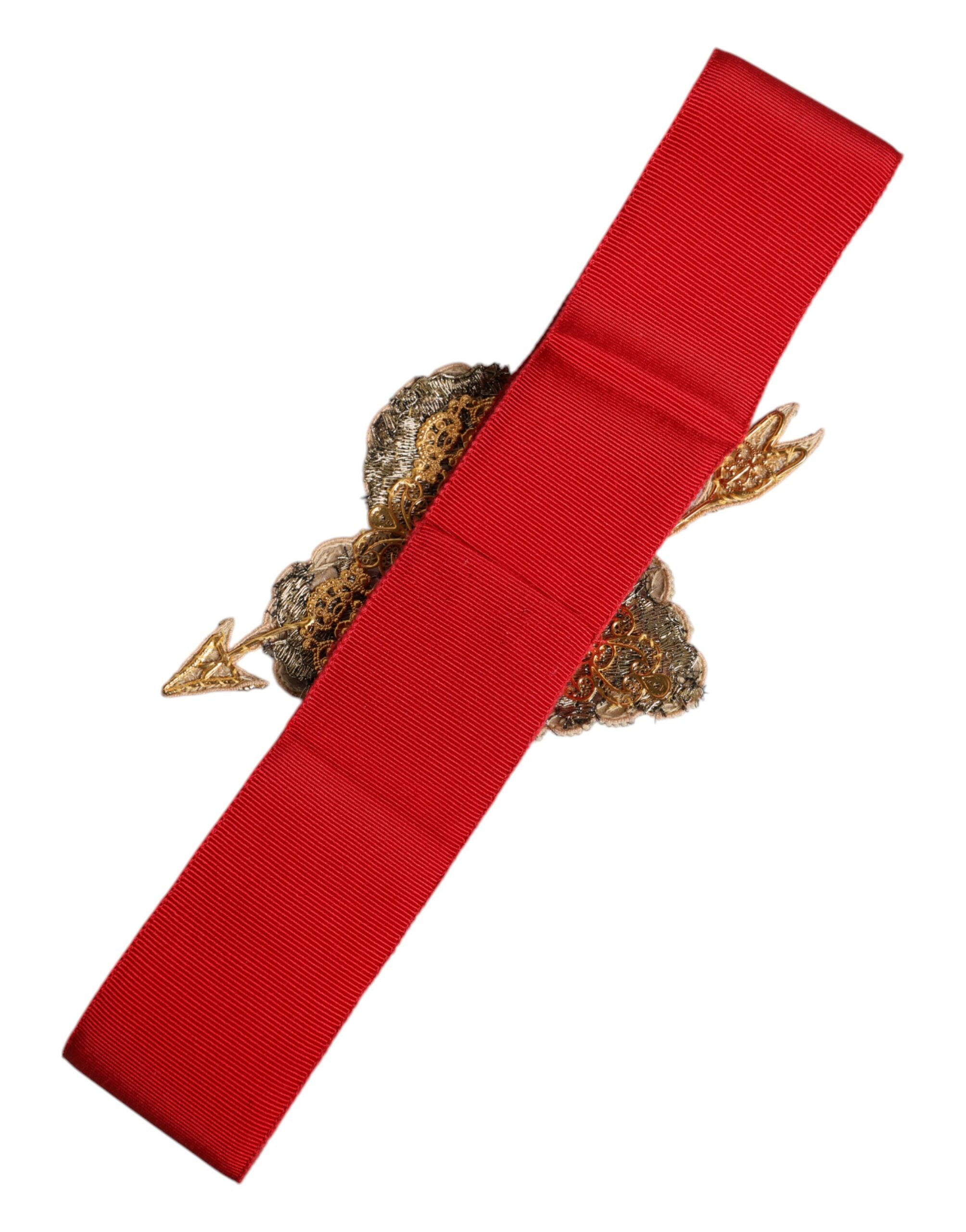 Dolce & Gabbana Red Stretch Wide Waist Heart Embellished Belt -   -  Dolce & Gabbana. Dolce & Gabbana Red Stretch Wide Waist Heart Embellished Belt -   -  Dolce & Gabbana.