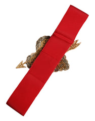Dolce & Gabbana Red Stretch Wide Waist Heart Embellished Belt -   -  Dolce & Gabbana.