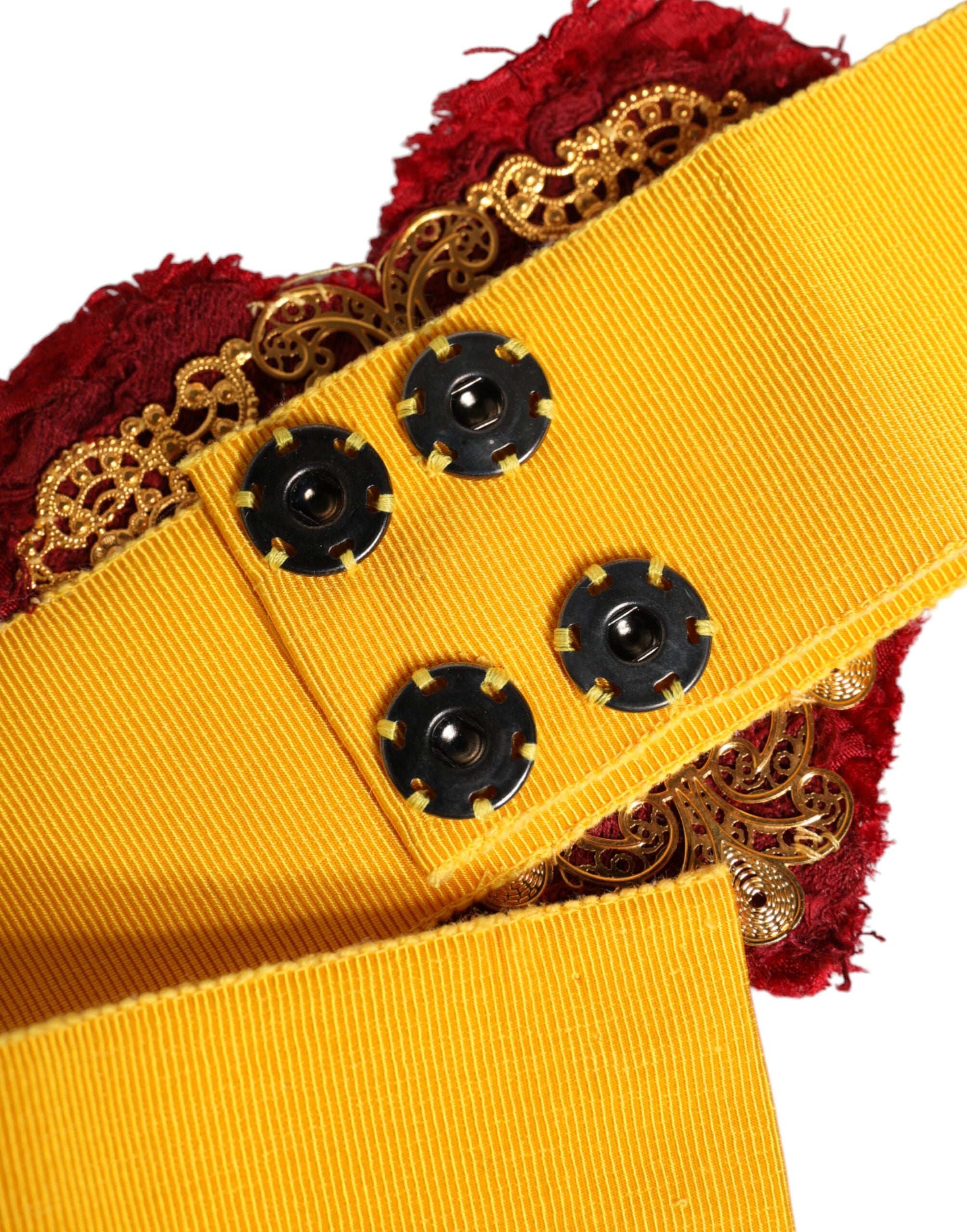 Dolce & Gabbana Yellow Stretch Wide Waist Heart Embellished Belt -   -  Dolce & Gabbana. Dolce & Gabbana Yellow Stretch Wide Waist Heart Embellished Belt -   -  Dolce & Gabbana.