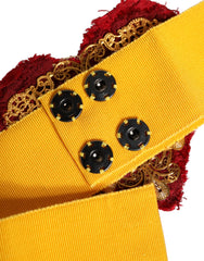 Dolce & Gabbana Yellow Stretch Wide Waist Heart Embellished Belt -   -  Dolce & Gabbana.