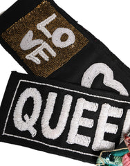 Dolce & Gabbana Black Stretch Multicolor Embellished Waist Belt -   -  Dolce & Gabbana.