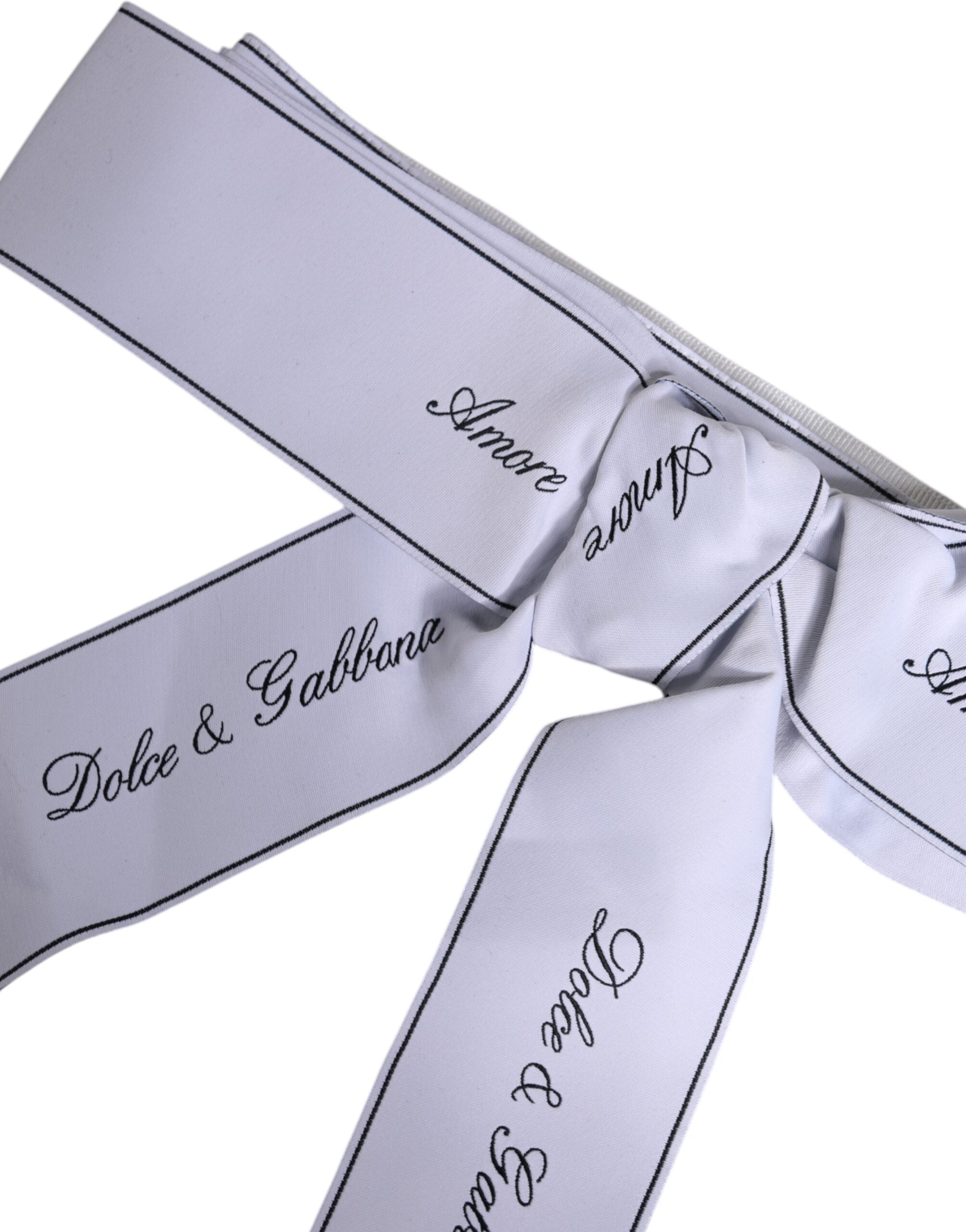Dolce & Gabbana White Waist Ribbon Wide Bow Logo Belt -   -  Dolce & Gabbana. Dolce & Gabbana White Waist Ribbon Wide Bow Logo Belt -   -  Dolce & Gabbana.