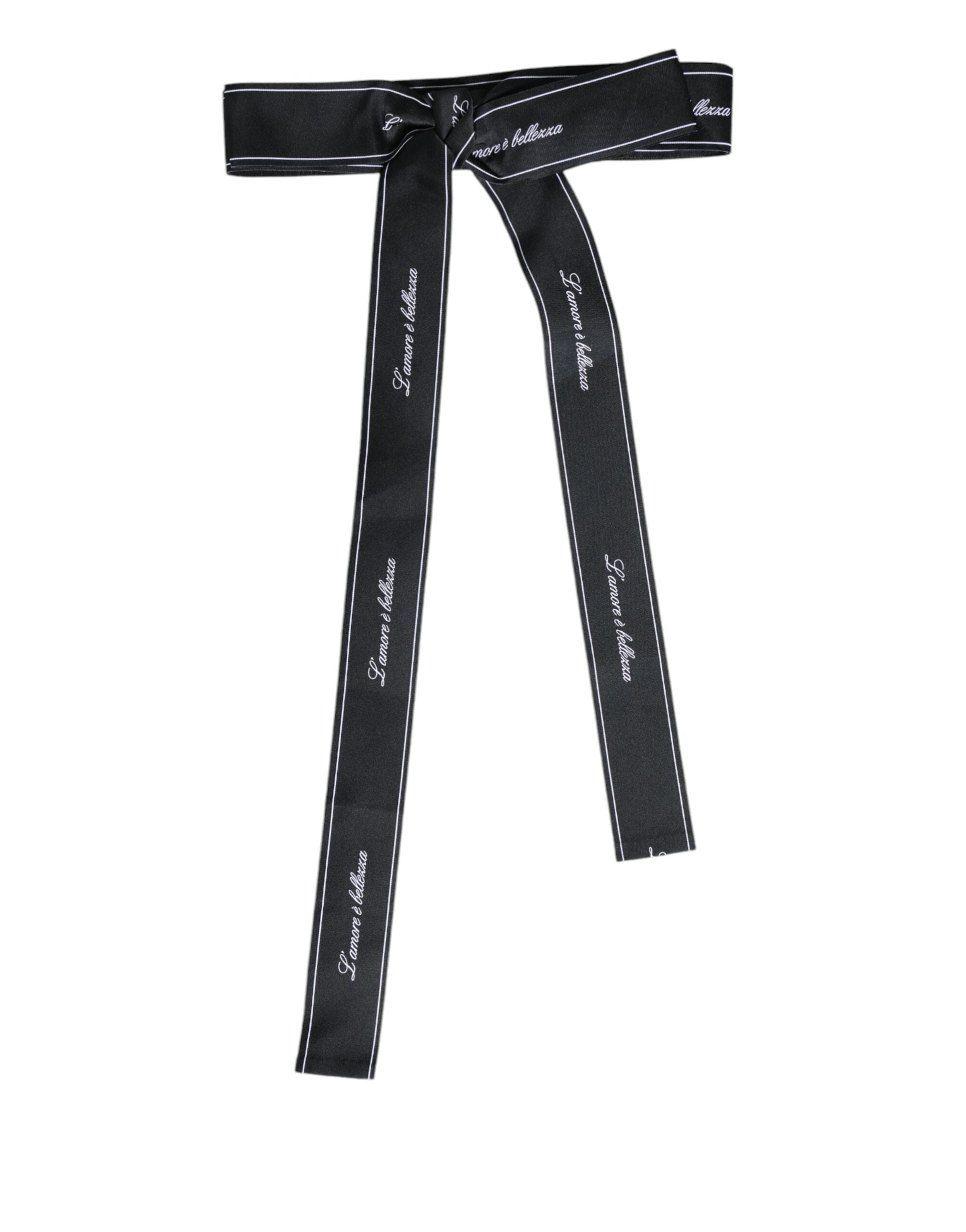 Dolce & Gabbana Black Waist Ribbon Wide Bow Logo Belt -   -  Dolce & Gabbana. Dolce & Gabbana Black Waist Ribbon Wide Bow Logo Belt -   -  Dolce & Gabbana.