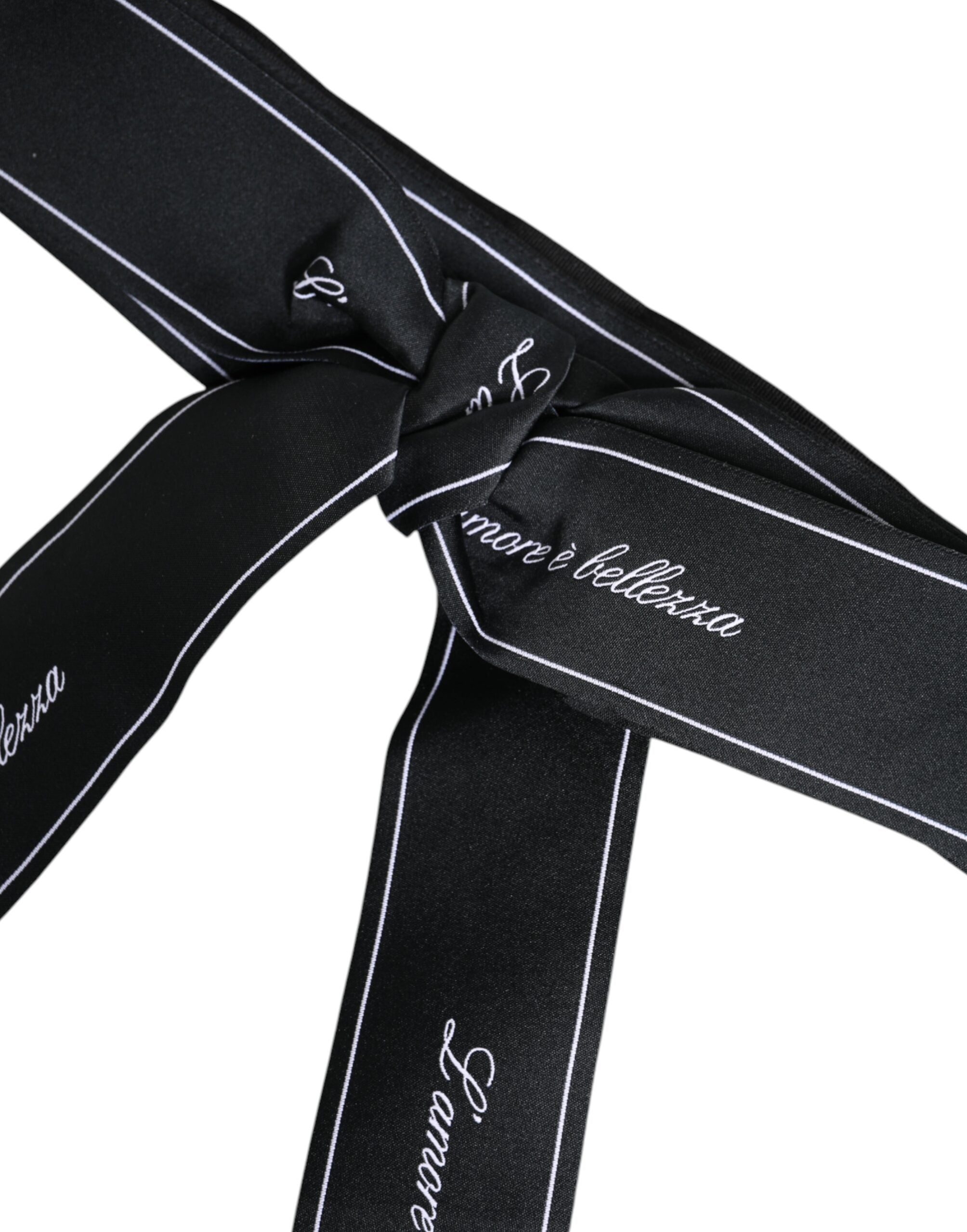 Dolce & Gabbana Black Waist Ribbon Wide Bow Logo Belt -   -  Dolce & Gabbana. Dolce & Gabbana Black Waist Ribbon Wide Bow Logo Belt -   -  Dolce & Gabbana.
