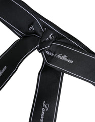 Dolce & Gabbana Black Waist Ribbon Wide Bow Logo Belt -   -  Dolce & Gabbana.