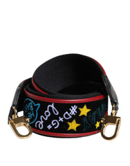 Dolce & Gabbana Black Cotton Printed Bag Shoulder Strap -   -  Dolce & Gabbana.