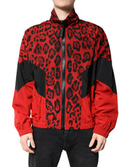 Dolce & Gabbana Red Leopard Nylon Bomber Full Zip Jacket -   -  Dolce & Gabbana.