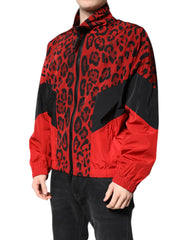 Dolce & Gabbana Red Leopard Nylon Bomber Full Zip Jacket -   -  Dolce & Gabbana.