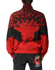 Dolce & Gabbana Red Leopard Nylon Bomber Full Zip Jacket -   -  Dolce & Gabbana.