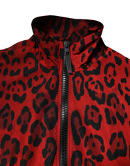 Dolce & Gabbana Red Leopard Nylon Bomber Full Zip Jacket -   -  Dolce & Gabbana.