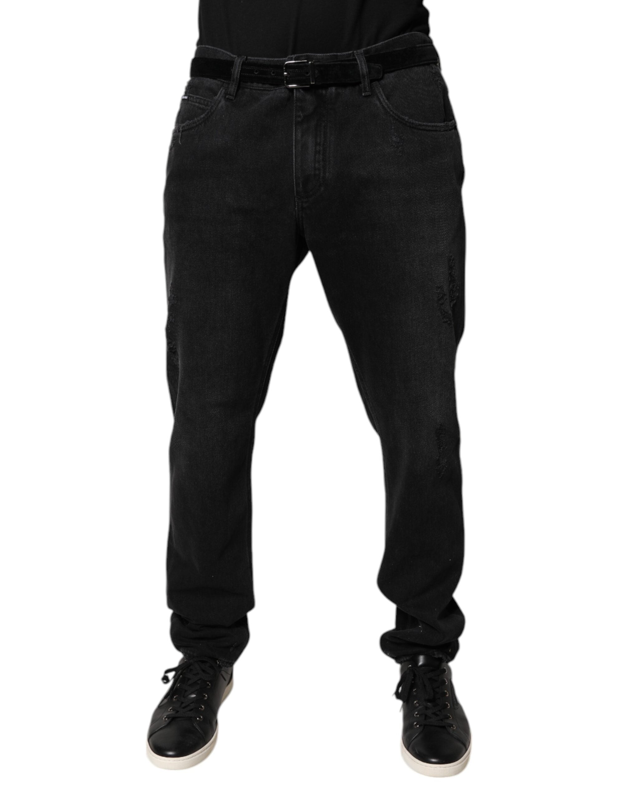 Dolce & Gabbana Black Cotton Skinny Men Denim Jeans -   -  Dolce & Gabbana.
