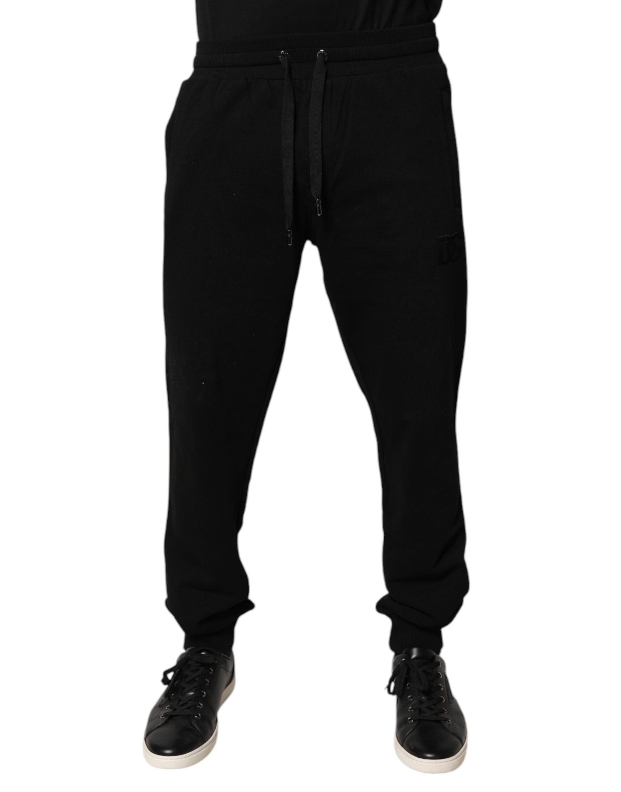 Dolce & Gabbana Black Cotton Mid Waist Jogger Sweatpants Pants -   -  Dolce & Gabbana.