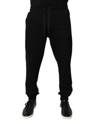Dolce & Gabbana Black Cotton Mid Waist Jogger Sweatpants Pants -   -  Dolce & Gabbana.