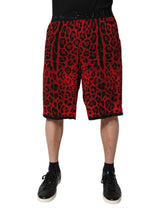 Dolce & Gabbana Red Leopard Print Viscose Bermuda Shorts -   -  Dolce & Gabbana.